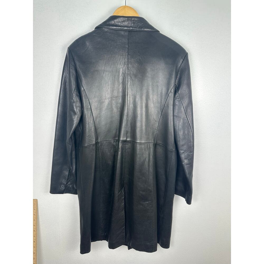 Adler vintage women's black genuine lambskin leather coat Super soft L - Picture 5 of 8